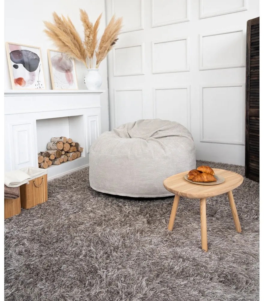 Svetlosivý menčestrový sedací vak Om 110 – SLOWDOWN