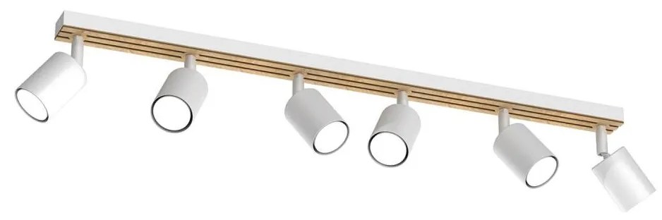 Bodové svietidlo TERRA 6xGU10/8W/230V biela/dub