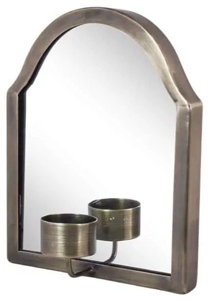 Strömshaga Nástenné zrkadlo so svietnikom Antique Brass 20 cm