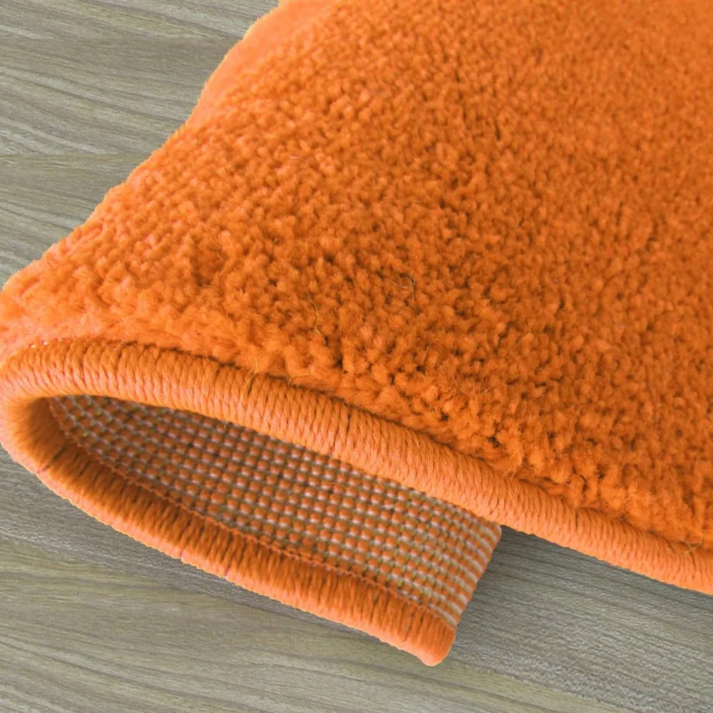 Okrúhly koberec oranžovej farby Šírka: 80 cm | Dĺžka: 80 cm