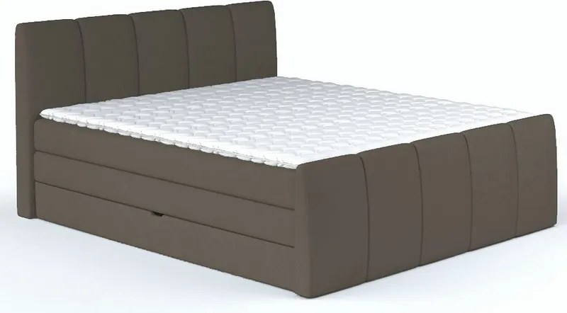 Posteľ boxspring Fresco 180x200 cm, svetlo hnedá látka
