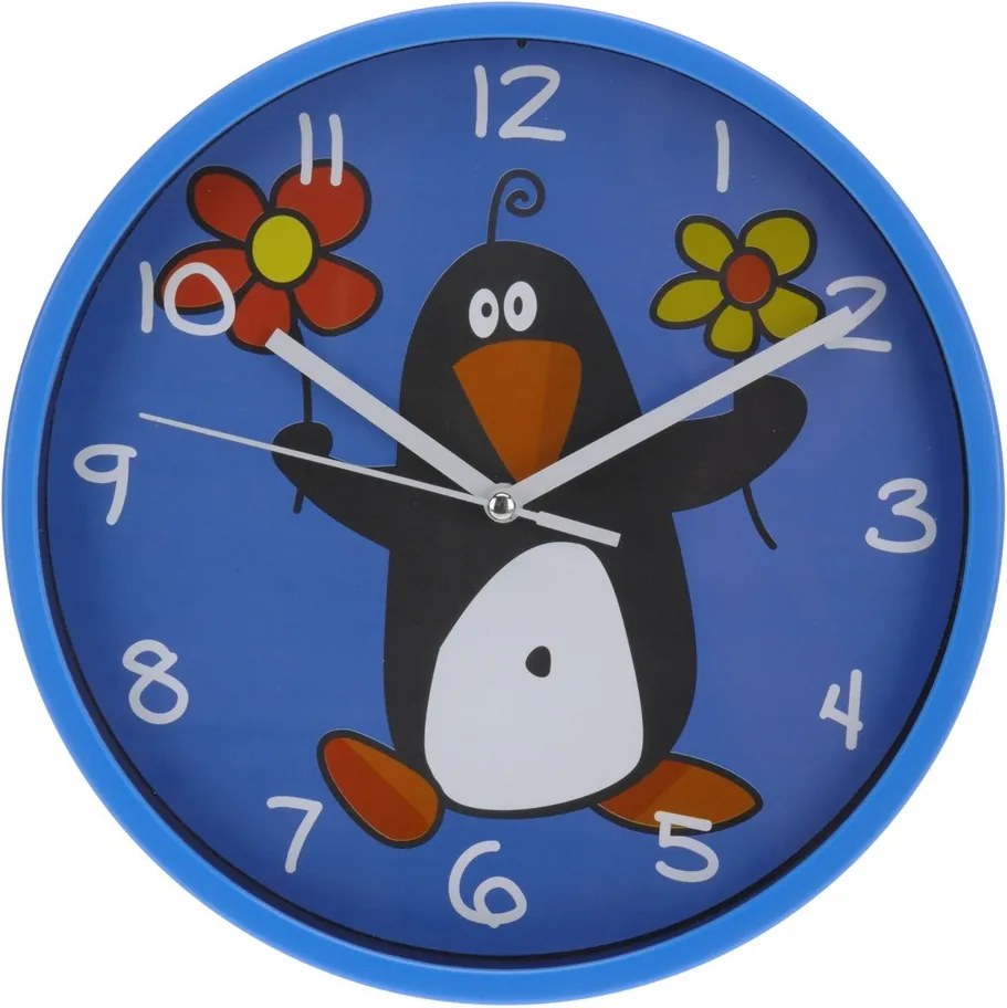 Nástenné hodiny Pinguino modrá, 23 cm