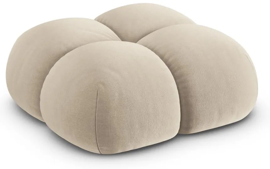 Béžová zamatová podnožka Loretto – Cosmopolitan Design