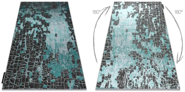 Koberec DE LUXE 2079 Vintage - štrukturálny - zelený / antracit