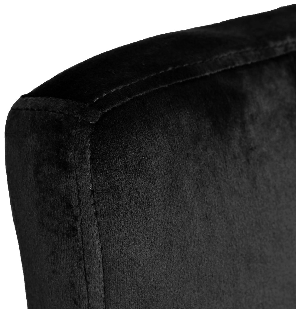 Barová stolička Arako, pochrómovaná, čierny Velvet
