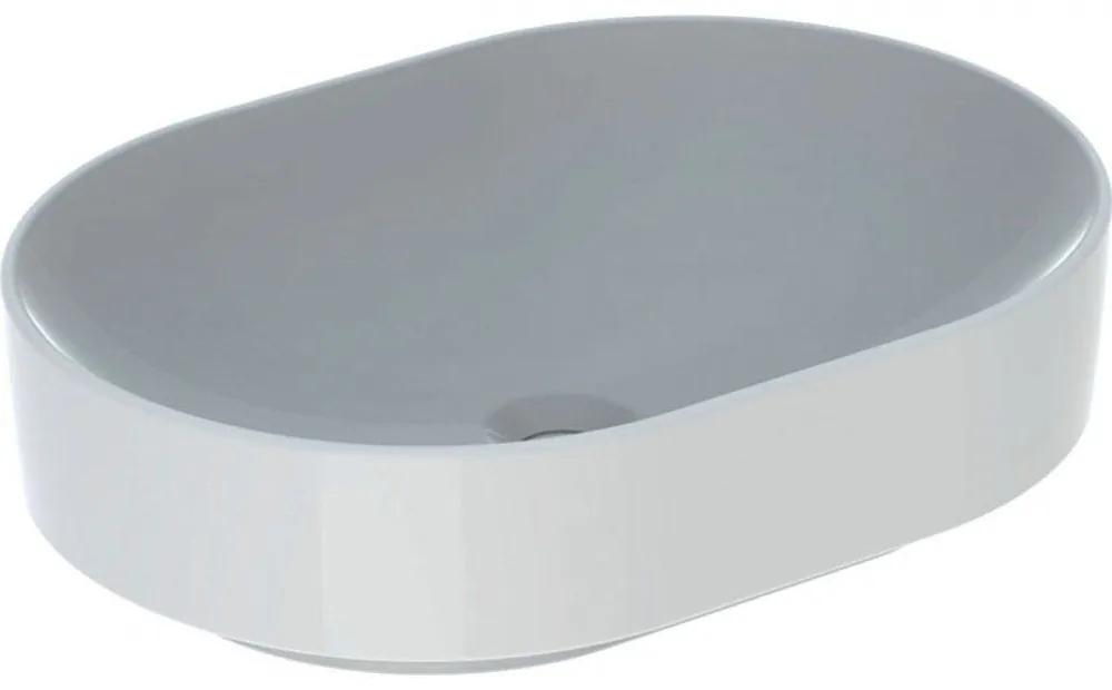 GEBERIT VariForm elipsovité umývadlo na dosku bez otvoru, bez prepadu, 550 x 400 mm, biela, 500.774.01.2