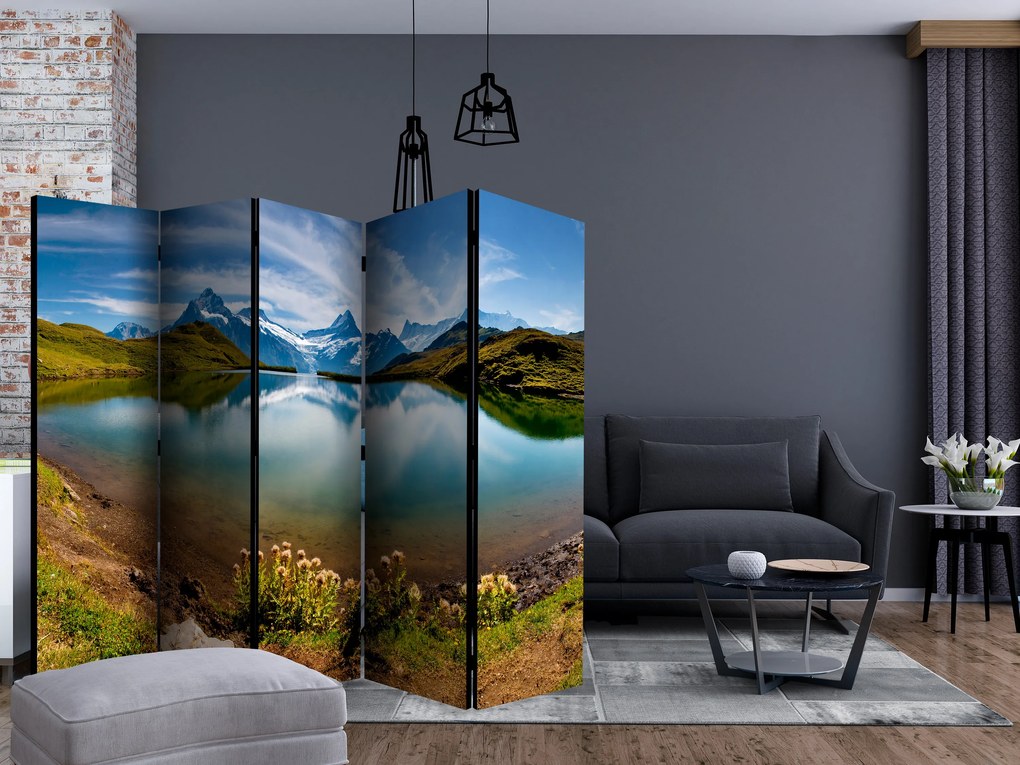 Artgeist Paraván - Lake with mountain reflection, Switzerland [Room Dividers]