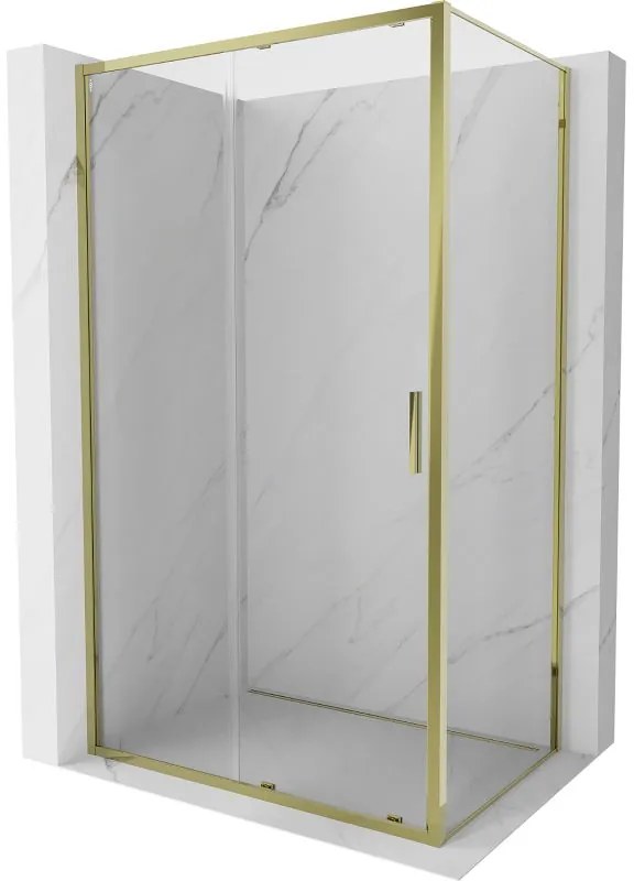 Mexen Exo, posuvný sprchový kút 90 x 70 cm, číre sklo, zlatá, 8151-090-070-50-00