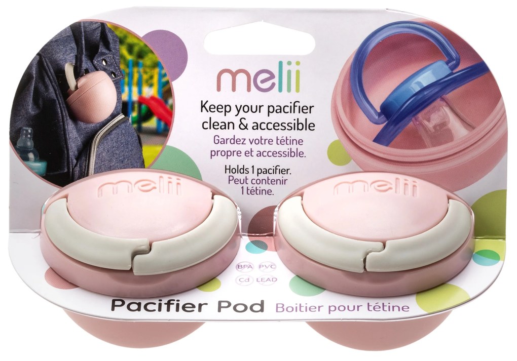 Škatuľky na cumlík 2 ks - ružová/sivá