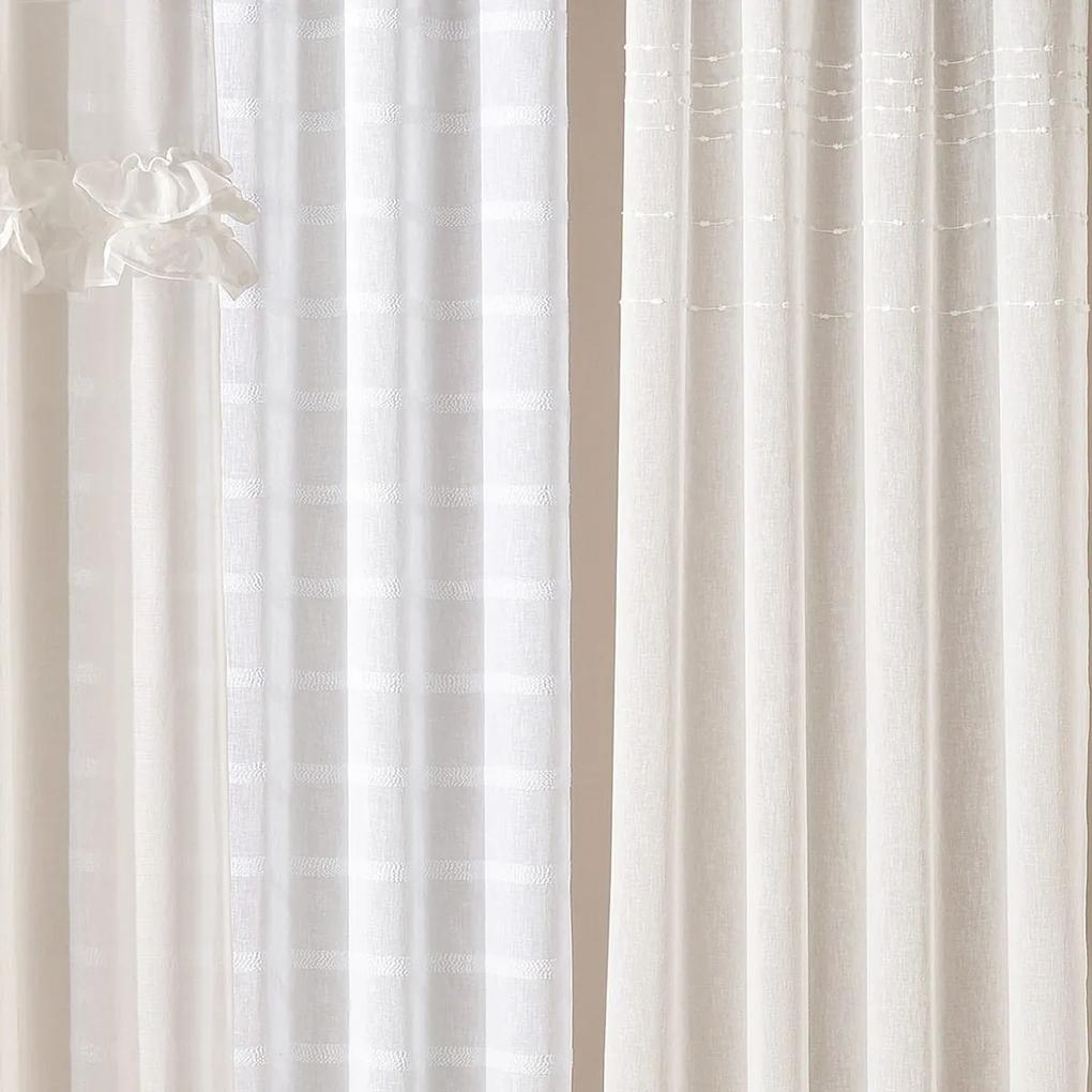 Kvalitná biela záclona Marisa so striebornými priechodkami 300 x 250 cm