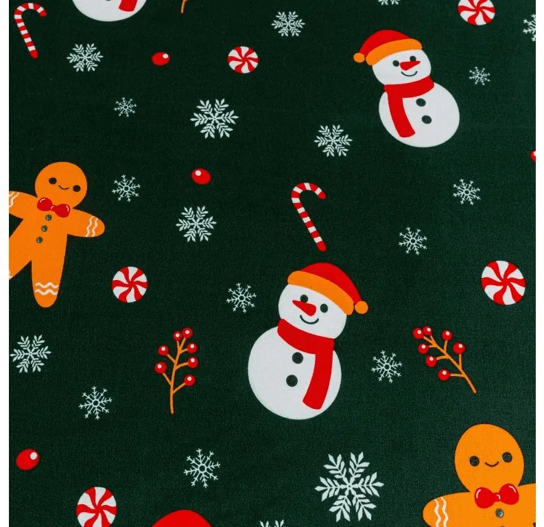Plachta a obliečka na vankúš SNOWMAN AND GINGERBREAD Rozmer: 50 x 70 cm | 140 x 240 cm