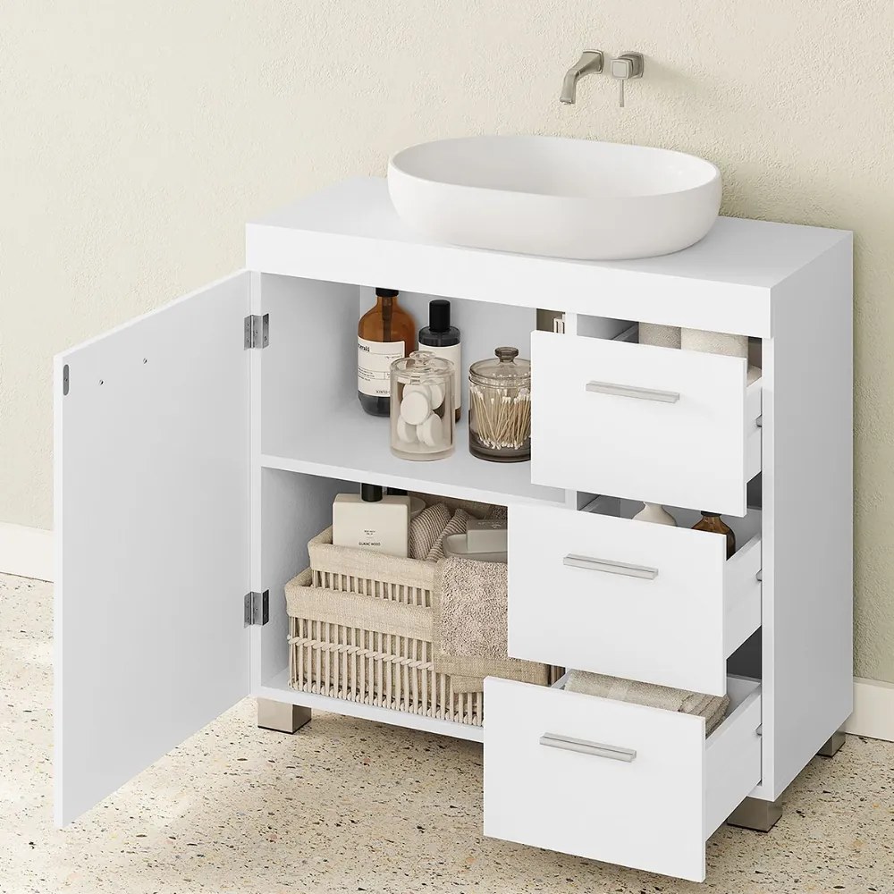 Skrinka pod umývadlo IVY, 30x70x64cm, biela Vasagle