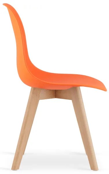 Set styroch jedálenských stoličiek KITO oranžové / naturálne nohy (4 ks)