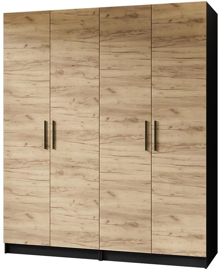 Skriňa X2 Gold 2d Čierna/Dub Craft Zlatý