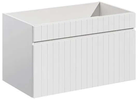Koupelnová sestava Iconic s deskou, umyvadly, zrcadlem a skříňkami 140 cm bílá