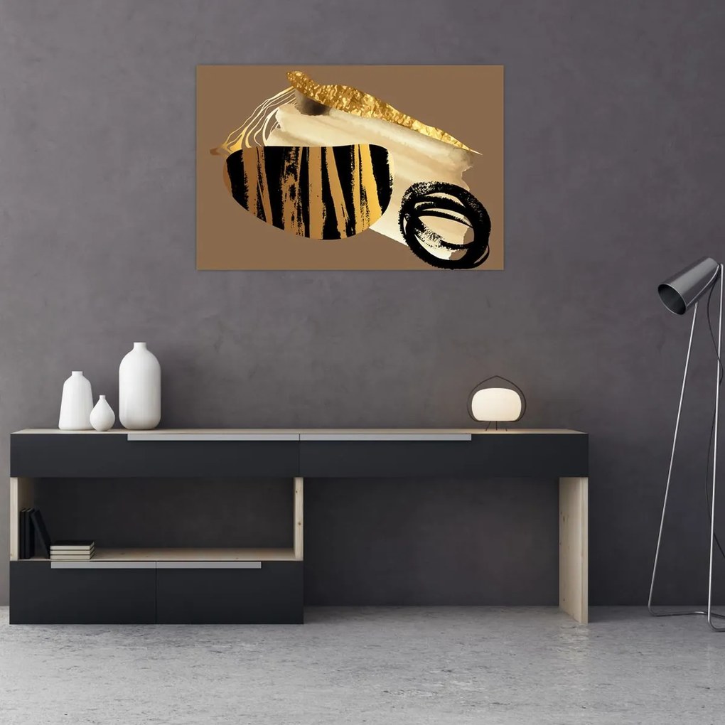 Obraz - Abstrakcia golden brown N⁰2 (90x60 cm)