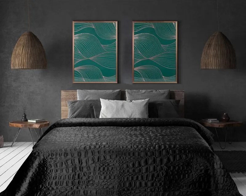 Dekorstudio Jednofarebný zamatový prehoz na posteľ SALVIA7 čierny Rozmer prehozu (šírka x dĺžka): 220x240cm