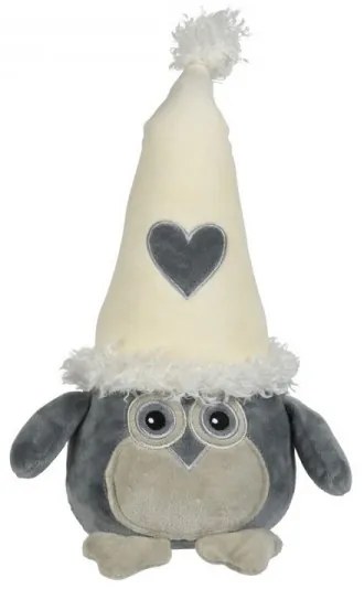 Zarážka za dvere Sivá sovička 30 cm