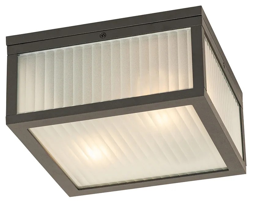 Inteligentné vonkajšie stropné svietidlo čierne s rebrovaným sklom vrátane WiFi A60 - Charlois