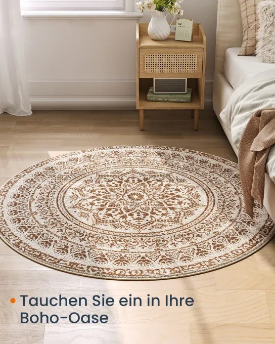 Koberec Boho-Stil béžový kruh