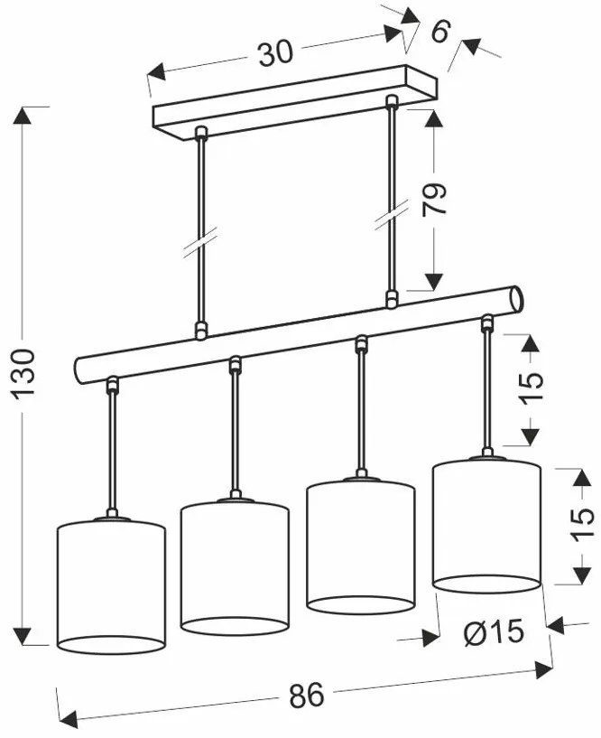 Candellux Závesný luster Combi pre žiarovku 4x E27 34-38401