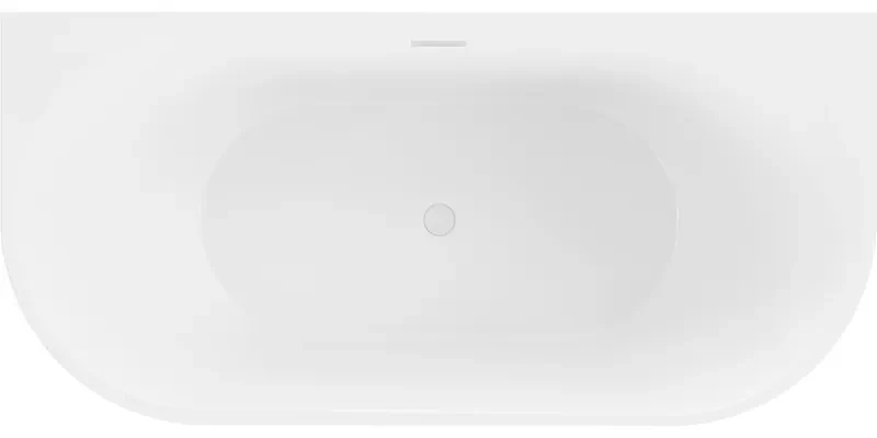 Mexen Oval, voľne stojaca nástenná vaňa 180 x 80 cm, biela-čierna, biely prepad, 52671808075-20