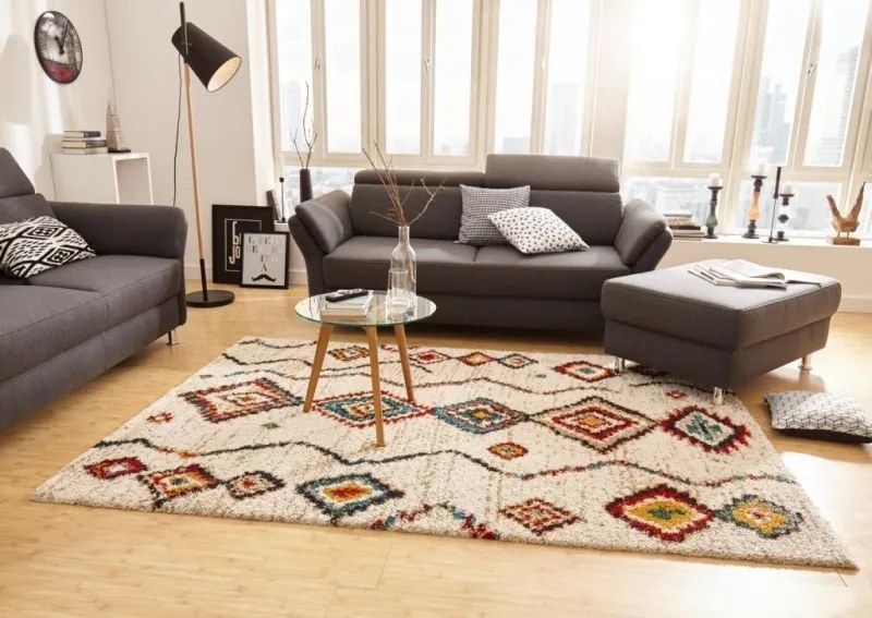 Kusový koberec Nomadic 102693 Geometric Creme, 160x230, viacfarebná, obývacia izba, Hanse Home