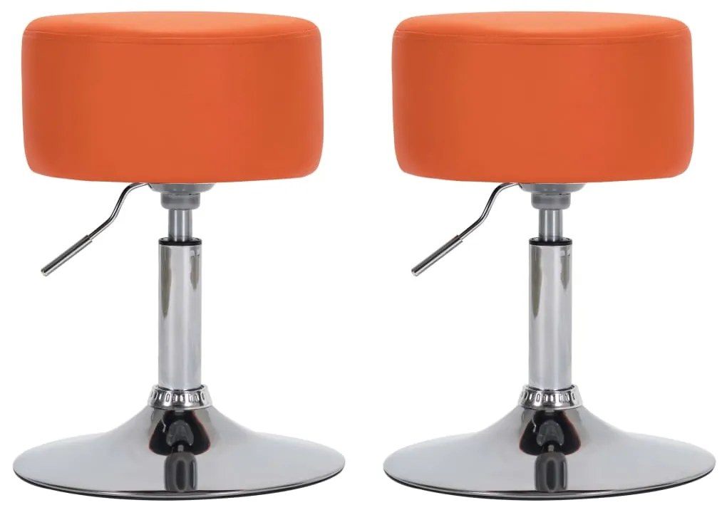 vidaXL Barové stoličky 2 ks oranžové umelá koža