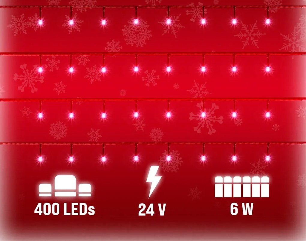 Vianočná svetelná reťaz SIMPLE, 40m, studená biela Monzana