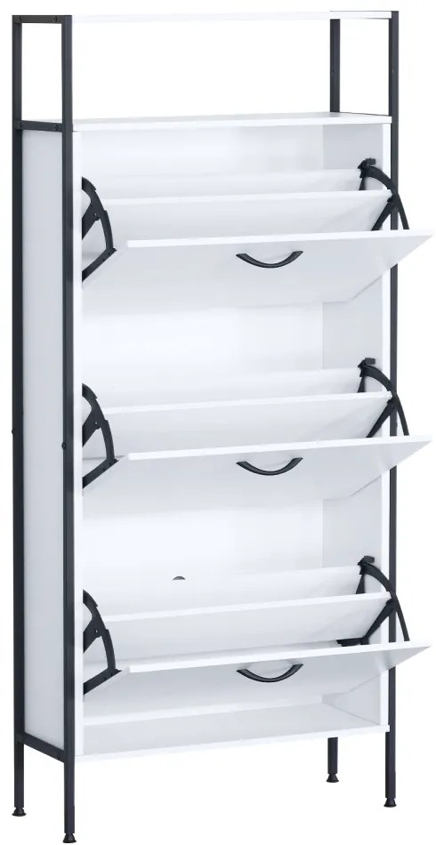 Botník TREDIS, 3 poschodia, biela