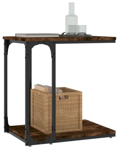 vidaXL Príručný stolík dymový dub 50x35x52 cm spracované drevo-