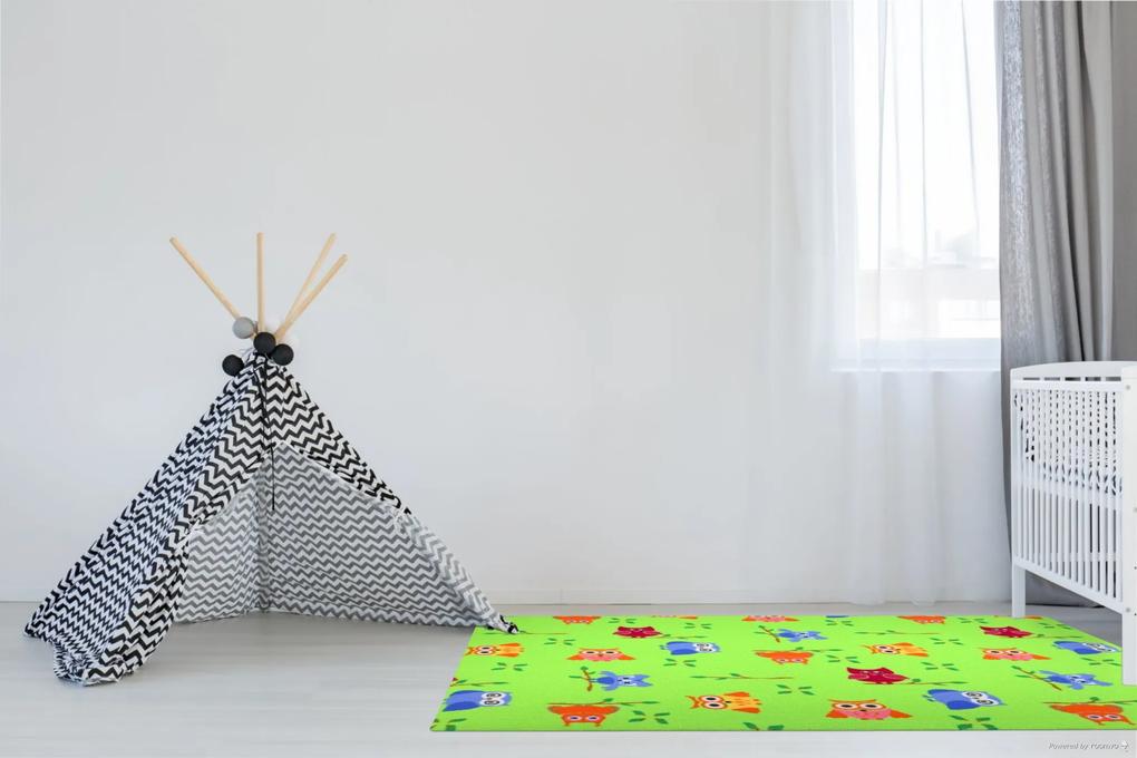 Vopi koberce Detský kusový koberec Sovička 5261 zelený - 160x240 cm