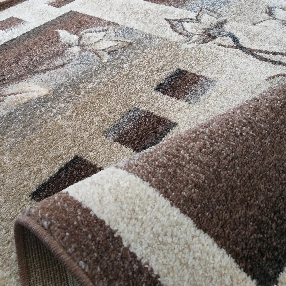 Kvalitný koberec do obývačky s motívom kvetov Šírka: 80 cm | Dĺžka: 150 cm
