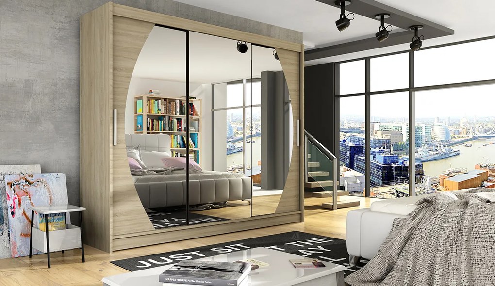 Šatníková skriňa Alena (dub sonoma). Akcia -20%. Vlastná spoľahlivá doprava až k Vám domov. 1032106