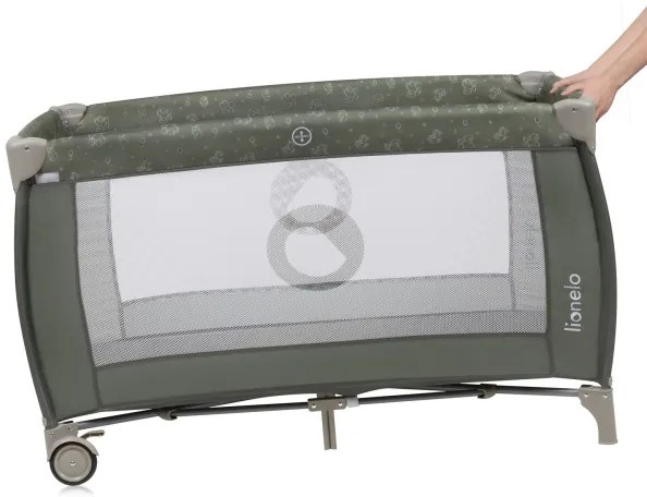 Lionelo - Cestovná postieľka SVEN PLUS béžovo-olivová