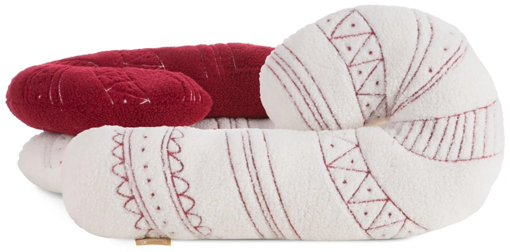 VIANOČNÝ DEKORAČNÝ VANKÚŠ LOLLIPOP 27X46 CM ČERVENÁ