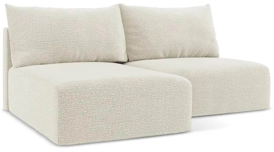 Krémovobiela rozkladacia/s úložným priestorom rohová pohovka (ľavý roh) Kalena – Makamii