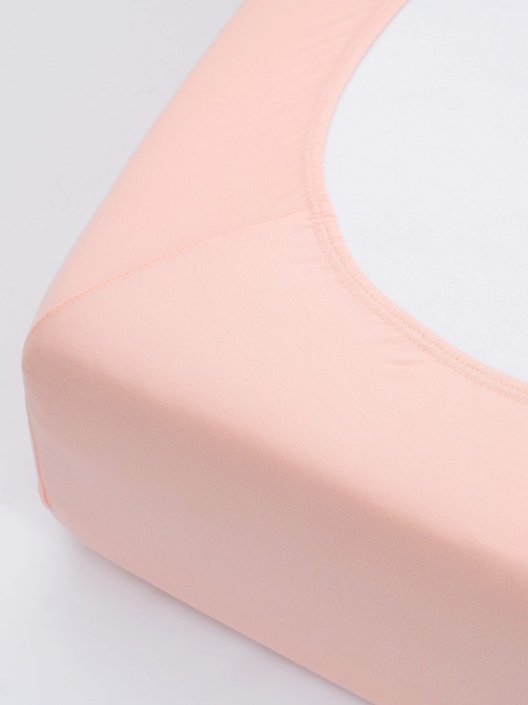 Jersey prostěradlo s elastanem 200 × 200 cm – lososové
