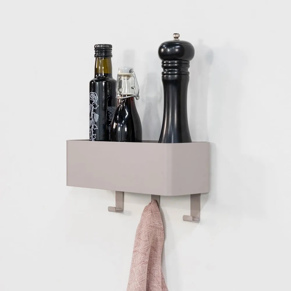 Svetlosivá nástenná oceľová kúpeľňová polička Multi – Spinder Design