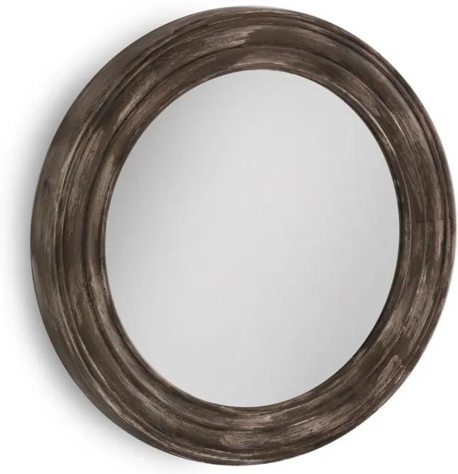 Hnedé nástenné zrkadlo Geese, Ø 67 cm