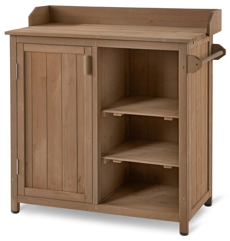 Záhradná skrinka s držiakom na uteráky