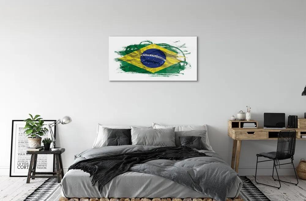 Sklenený obraz vlajka Brazílie 100x50 cm
