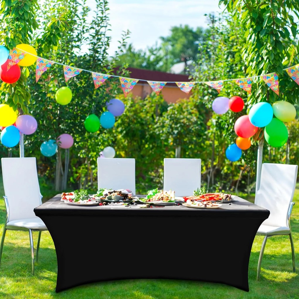 MultiGarden Viacúčelový elastický poťah na cateringový stôl 240 cm - čierna MultiGarden