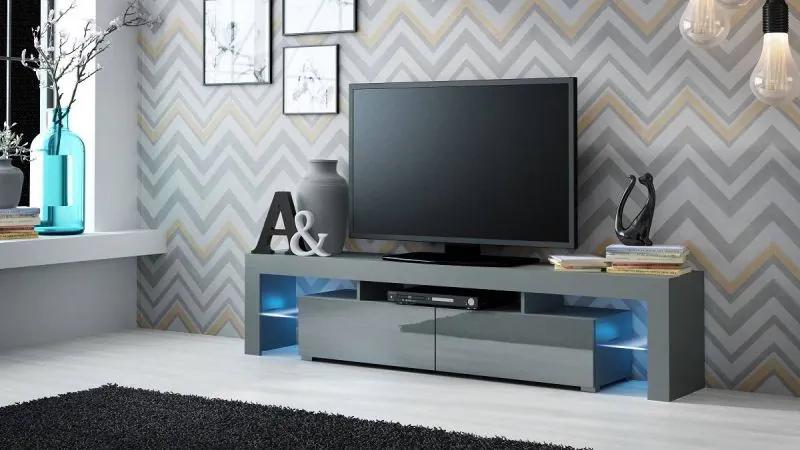 Televízny stolík Cama SOLO sivý mat/sivý vysoký lesk/sivý mat
