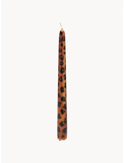 Ručne vyrobená dlhá sviečka Leopard, 2 ks