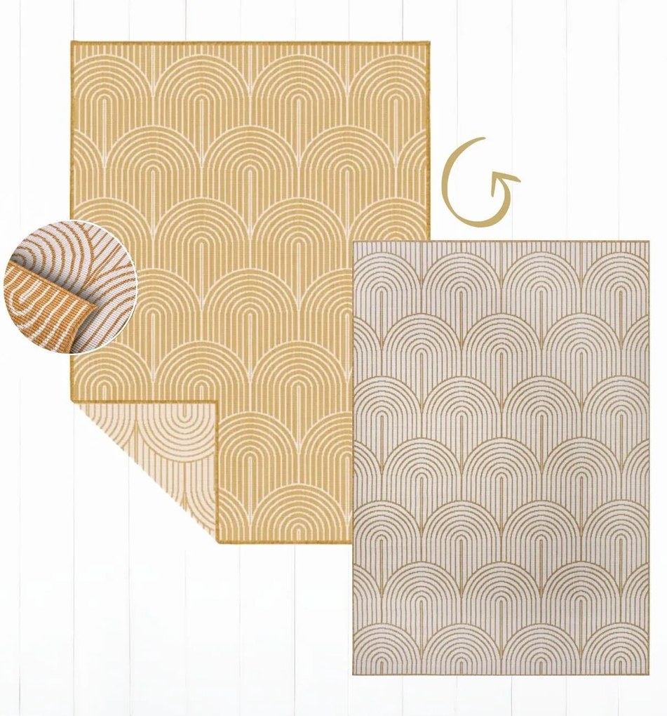 Kusový koberec Pangli 105849 Ochre – na von aj na doma, 120x170, žltá, chodba / predsieň, Hanse Home