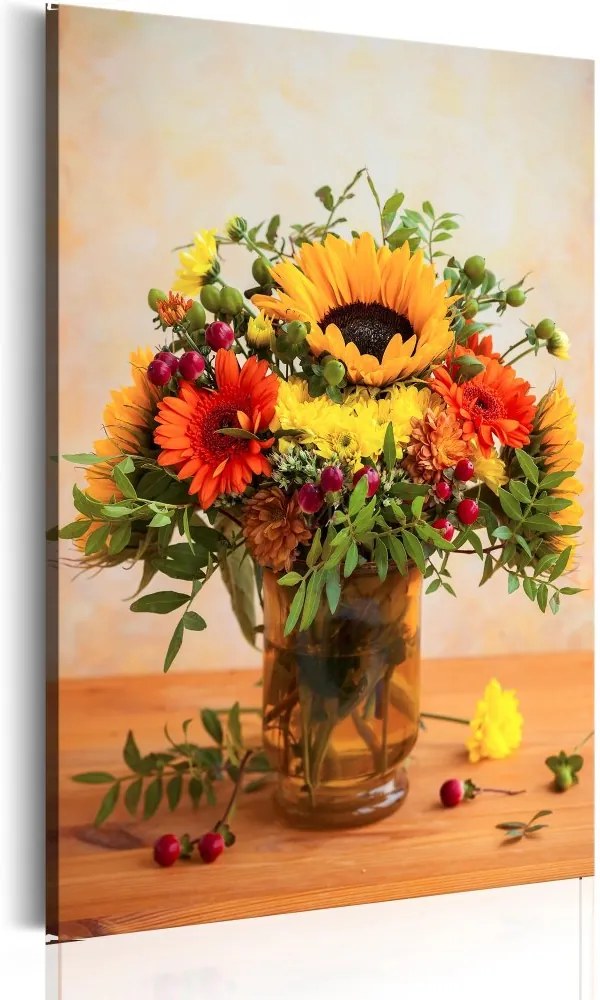 Obraz na plátne Bimago - Autumnal Flowers 60x90 cm