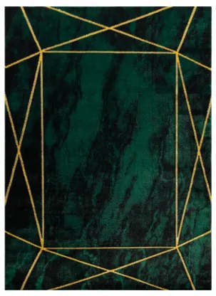 Koberec EMERALD exkluzívny 1022 glamour, styl geometrický, marmur  fľaškovo zelený / zlatý