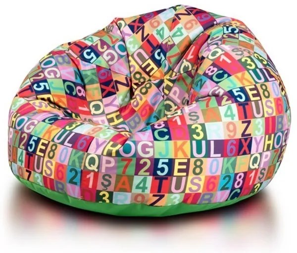 Sedací vak SAKWA M MODERN Farba: DG32/NC2 - Zelené písmenka