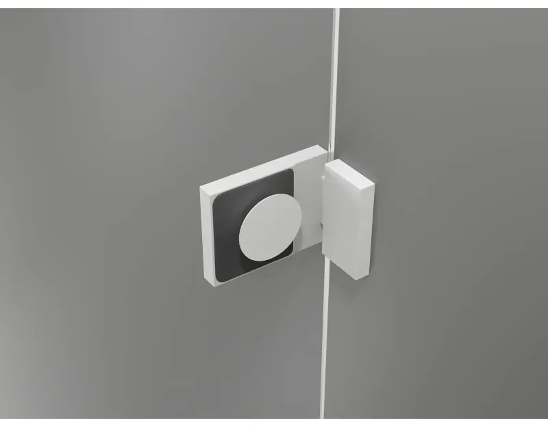 Mexen Lunar T, sklápací sprchový kút ľavý 120 x 120 cm, 8mm číre sklo, biely profil, 834T-120-120-20-00-L